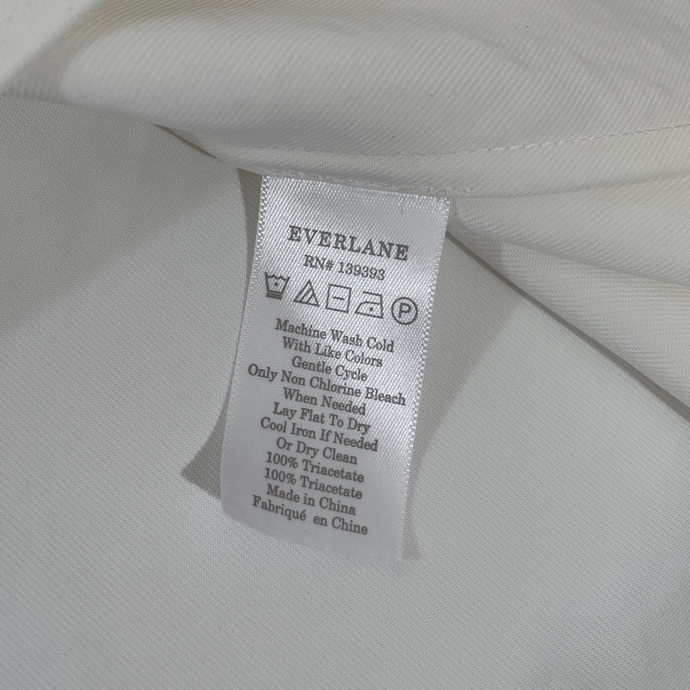Everlane Tank Shell Top Size 12 Creamy White High Neck 100% Triacetate EUC - Picture 6 of 7